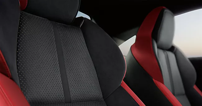 2026 Subaru BRZ Limited interior shown in Black/Red Ultrasuede&reg; and Leather for sale near me in Buda, TX