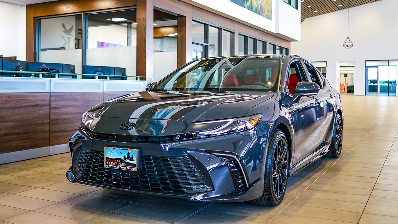 2026 Toyota Camry XLE Hybrid shown in Dark Cosmos for sale Near Austin, TX